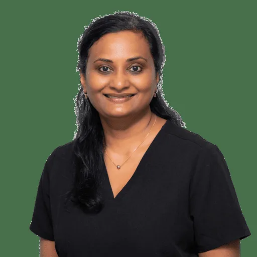 Dr Suganthy Baheerathan, dentist at Beyond Smiles Family Dental, known for her gentle approach with anxious patients